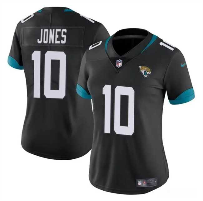 Womens Jacksonville Jaguars #10 Mac Jones Black Vapor Stitched Jersey Dzhi->women nfl jersey->Women Jersey